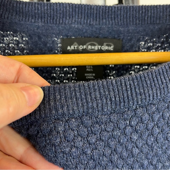 Art of Rhetoric Men's Navy Blue Large Knit Sweater - Picture 6 of 7